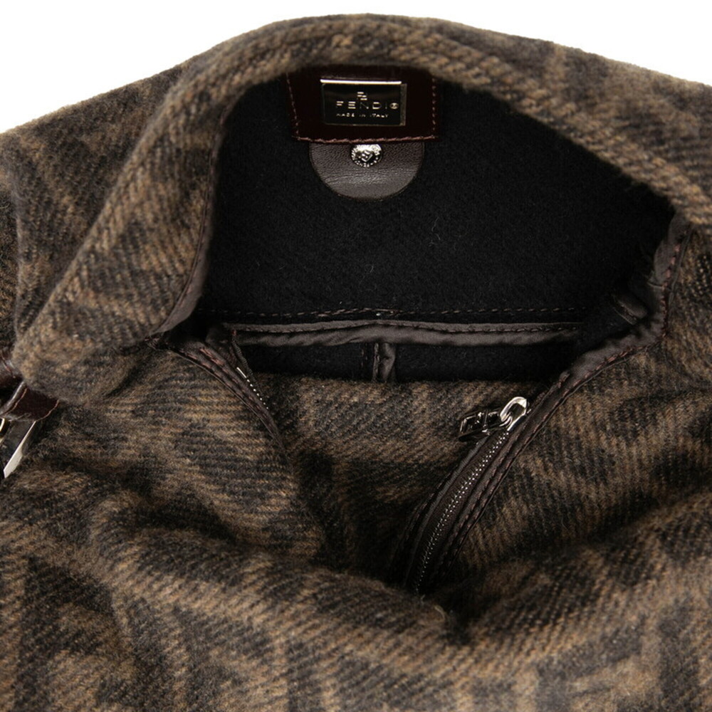 Fendi Zucca Mamma Bucket Handbag One Shoulder Bag 2348 26424099 Brown Wool Le... - Picture 4 of 6